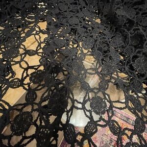 Black Crochet Lace Overlay